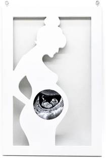 Flipkart SmartBuy White Ultrasound Pregnant Women Standing Design Wall Art Frame for Baby Shower
