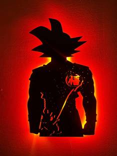 Printkarr Anime Wall Art Lighting DBZ Goku Lighting Wall Hanging Decoration for LivingRoom