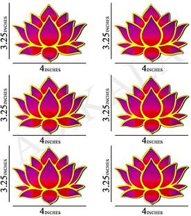 ADIKALA Pink Lotus Flower Cutout Design For | Diwali | Room Decor | For DIY 4.INCH Pack of 12