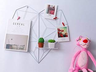 PIKIFY Metal Heart-Shaped Photo Grid Frame for Wall , Accessories-Set of 10clips