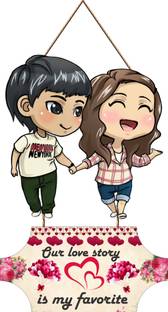 shashank Elegent wooden love valentine couple wall hanging For office and living room