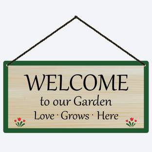 Home Delight Welcome Garden Sign Gift Farmhouse Floral Wall Hanging Home Decor | Gift Items