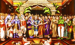 Backdropon Lord Vishnu Balaji Digital Printed Fabric Backdrop (5Feet Height & 8Feet width)