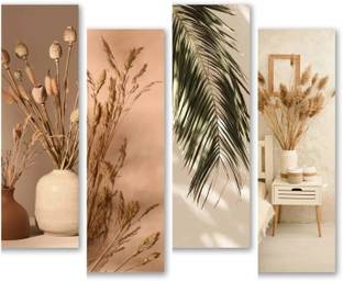 Radiqor Set of 4 Wall Decor for Living Room- Boho Aesthetic Wall Hangings for Home Pack of 4