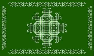 Backdropon Kollam Rangoli Design Printed Fabric Backdrop (5Feet Height & 8Feet width)