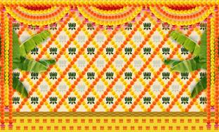 classyprints Welcome Decor Backdrop Cloth for Pooja Decoration Traditional