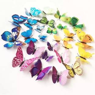 SHIVANGI LIGHTS Butterfly 3D self adhesive stickers for wall door window decoration Pack of 24
