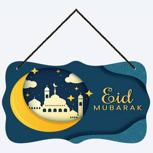 Home Delight Ramadan Eid Mubarak Wooden Wall Hanging Wall Art |Home Decoration |Gifts Items