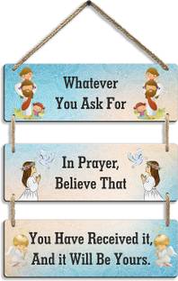 Suveharts God Quote Wooden Wall Hanging | Home Decor Items - 3-0035
