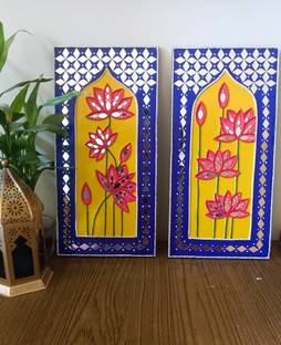 Remaart Lippan Art Mirror Wall Decor Handmade Wall Art - Jarukha Pack of 2