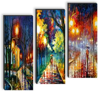 saf Set of 3 Abstract Couple UV textured self adeshive wall painting Pack of 3