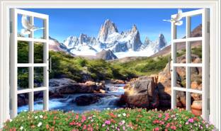 Backdropon Waterfall Photography Design Printed Fabric Backdrop (5Ft Height & 8Ft width)