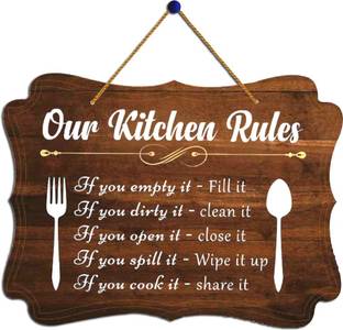 Canvibe Wooden Wall Hanging Decor,Our Kitchen Rules Wall Decor,Mdf Wall Hanging