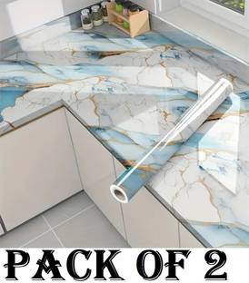 GKN Waterproof Self Adhesive Aluminum Foil Kitchen Wall Desk Removable Stickers Pack of 2