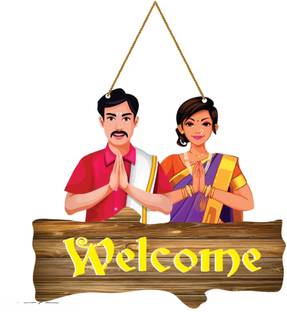 डिज़ायरज़ोन Decorative Welcome Sign Wooden Wall Hanger for Gateway | Home Decor