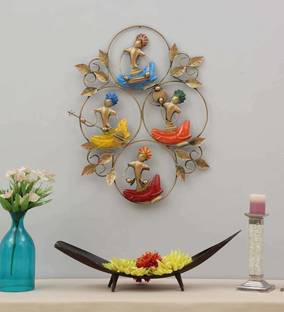 PitaraPlex Metal Wall Hanging Marwari Music Frame Home Décor, Multicolor, 24X2X20 Inch