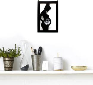 VAH Black Ultrasound Pregnant Women Standing Design Wall Art Frame For Wall Décor