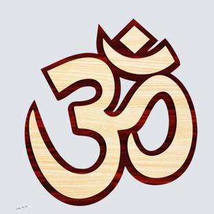 Home Delight Beautiful Design Wooden Double Layer Religious Wall Hanging Om Symbol Home Decor