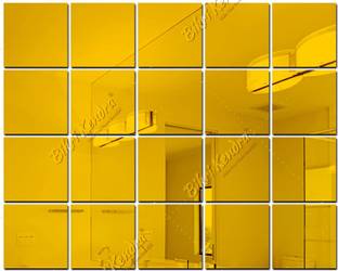 RadhaKripa 20 Big Square Golden 3D Mirror Stickers Wall Stickers Acrylic Stickers Pack of 20