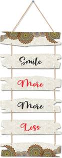 Brothers Creation Wooden Wall Hanger For Home | Office Living Room Gift (Smile Positive Quote)