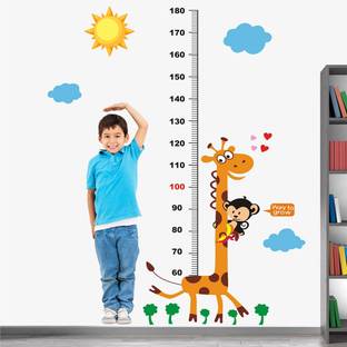 WALLPIK Education - Play School - Height Chart - Giraffe - Kids - Wallsticker - WP323