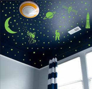 AR Facility Store Star Astronomy Moon Wall Stickers with 199 Stars Big and Small (Radium Stickers