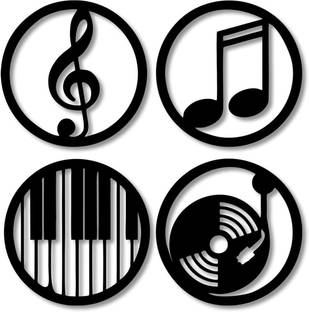 KV Art Music Circle Round Set Frame Home Decorative Wooden Wall Hanger for Living room