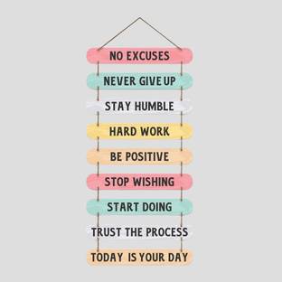 Fabaura Motivational Quote Printed Mdf Wooden Wall Hanging for Office Decor (WH_9301N-F)