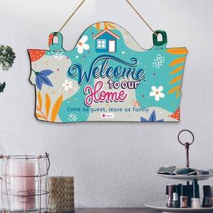 Indigifts Welcome Sign Board For Home Decorative Wall Hanging