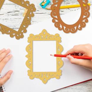 CLITHS Mirror Frame Ornament Frame Craft for DIY Hanging Decor Photo Display Pack of 18