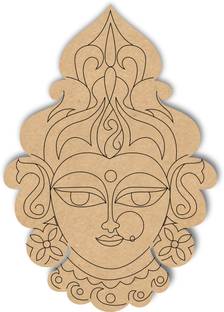 Nn Craft Pre-marked MDF Durga ji cutout for craft decor and DIY Pack of 6