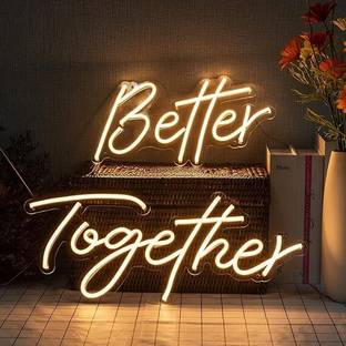Impresion Better Together LED Yellow Neon Light for Home Decorative(15 X 8 inch )