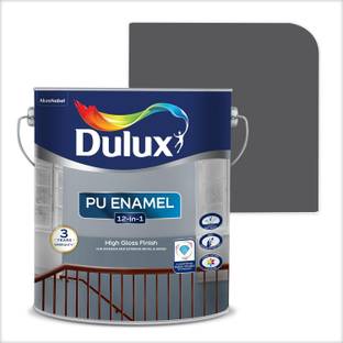 Dulux PU Enamel High Gloss Finish Paint for Interior, Exterior & Surfaces Smoke Grey Smoke Grey Enamel Wall Paint