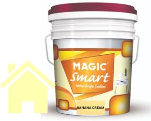 Magic Paints Smart Interior Acrylic Emulsion |Premium Finish |Long-Lasting Durability |Smooth and Pleasant Matt Finish | Good Opacity BANANA CREAM Emulsion Wall Paint