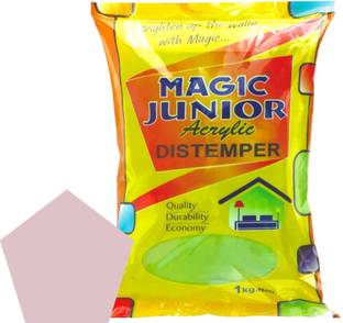 Magic Paints Junior Acrylic Distemper Smooth Matte Finish Applied on Cement Plaster WILD LILAC Distemper Wall Paint