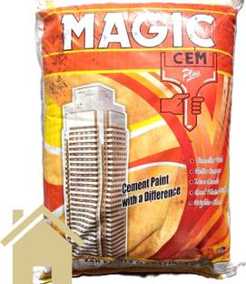 Magic Paints Magic Cem Plus Decorative Waterproof CEMENT PAINT, Economic Exterior Wall Finish with Antifungal & Anti-Algae Protection MID CREAM Distemper Wall Paint