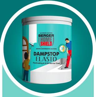 Berger Dampstop Elasto, Single Component Liquid Applied Waterproofing Membrane White Functional Wall Paint