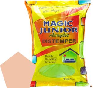 Magic Paints Junior Acrylic Distemper Smooth Matte Finish Applied on Cement Plaster PALE ROSE Distemper Wall Paint
