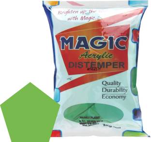 Magic Paints Acrylic Distemper Smooth Matte Finish Applied on Interior Cement Plaster ,Ceilings, Asbestos Sheets, Concrete as a Top Coat Finish PARROT GREEN Distemper Wall Paint
