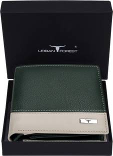 URBAN FOREST Men Green Genuine Leather Wallet