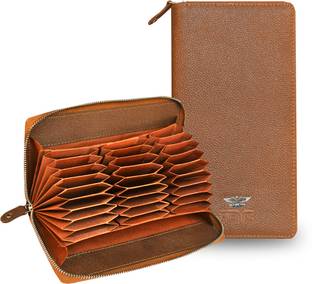 ABYS Genuine Leather 27 Slots Unisex Long Card Holder RFID Protected Card Wallet 24 Card Holder