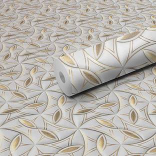 Decor1ders 300 cm Wallpaper Sticker Waterproof GoldenLeaf Wallpaper For Wall Stickers For Home Self Adhesive Sticker