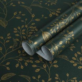 FOKRIM Vinyl Decorative Green Wallpaper