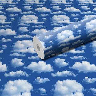 DecorWear 300 cm wallpaper for wall -BlueSkyCloud- Wall stickers in home decor bedroom Self Adhesive Sticker