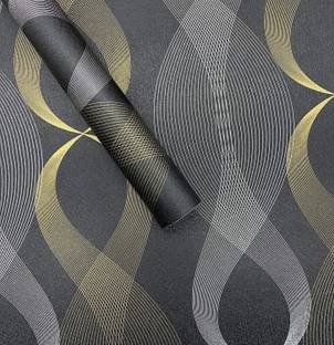 SV collections Decorative Black, Gold Wallpaper