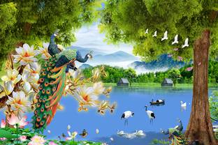 HD PRINT HOUSE Vinyl Nature Green Wallpaper