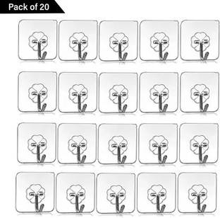 StayWay Strong Adhesive Hook Wall Door Sticky Hanger Holder for Bathroom Kitchen Hook 20