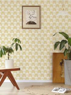 Veki Decorative White, Gold Wallpaper