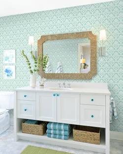 Veki Floral & Botanical White, Green Wallpaper
