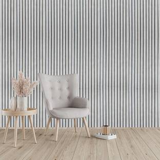Wallmonks 300 cm Grey Striped Wallpaper for Walls | 45cm x 300cm - Covers 14.5 sq.ft Self Adhesive Sticker